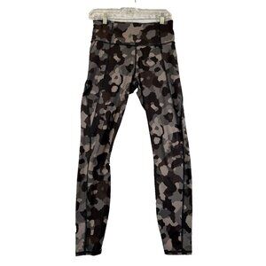 Athleta Lightning‎ 7/8 Leggings Gray Camouflage Size Small Tall ST pockets